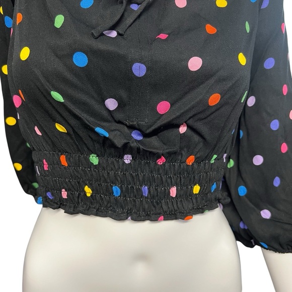 Collectif London NWT - Women’s Colorful Polka Dot Crop Top Sz. MD - Picture 2 of 6